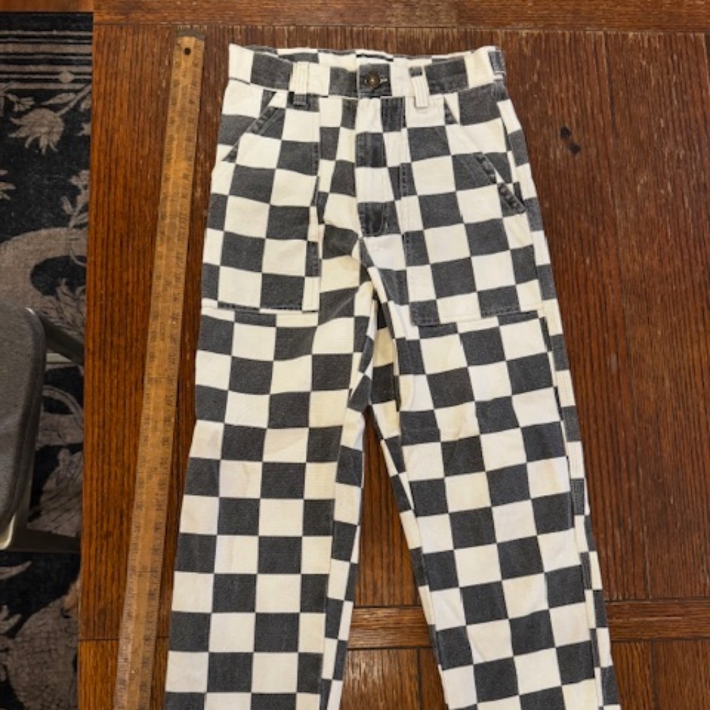 P&Co SERVICE FATIGUE PANTS - BLACK CHECKERBOARD Size UK8